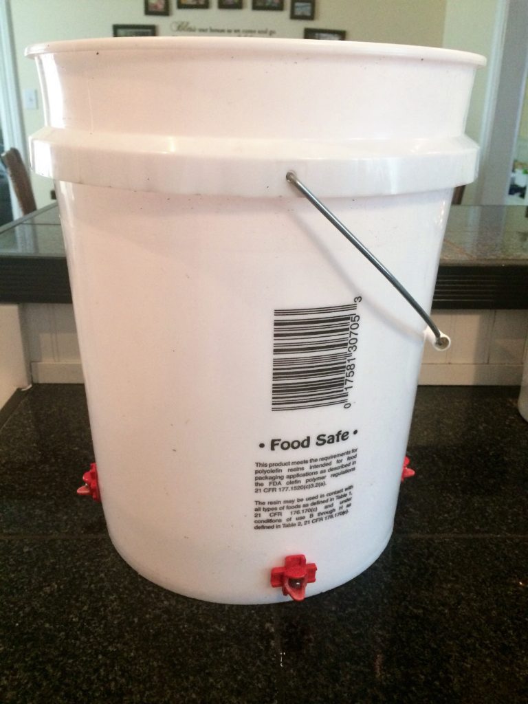 Food safe bucket for easy chicken waterer