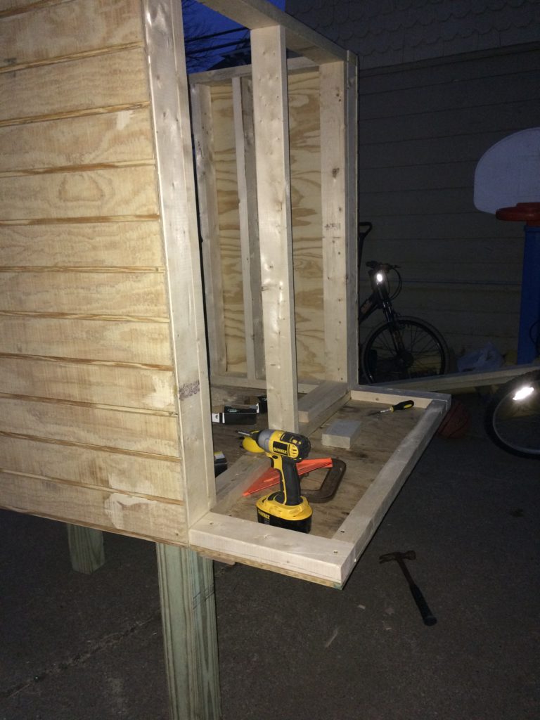 Building a nest box onto our chicken coop