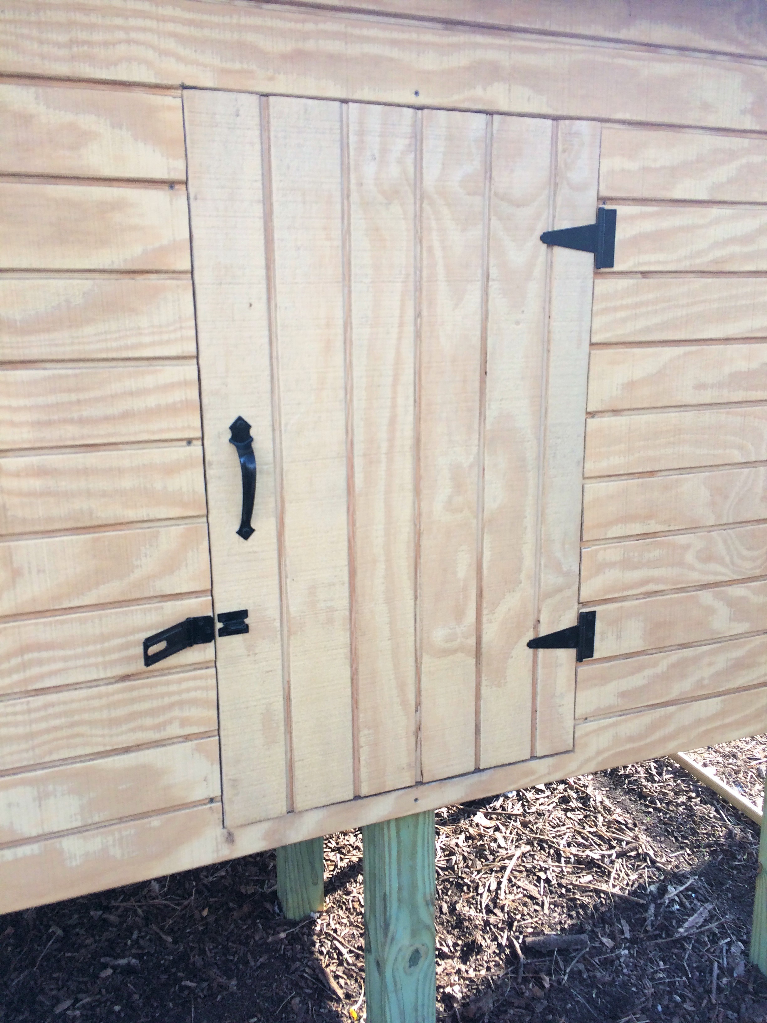 Hardware-on-chicken-coop-door ~ The Way Homestead