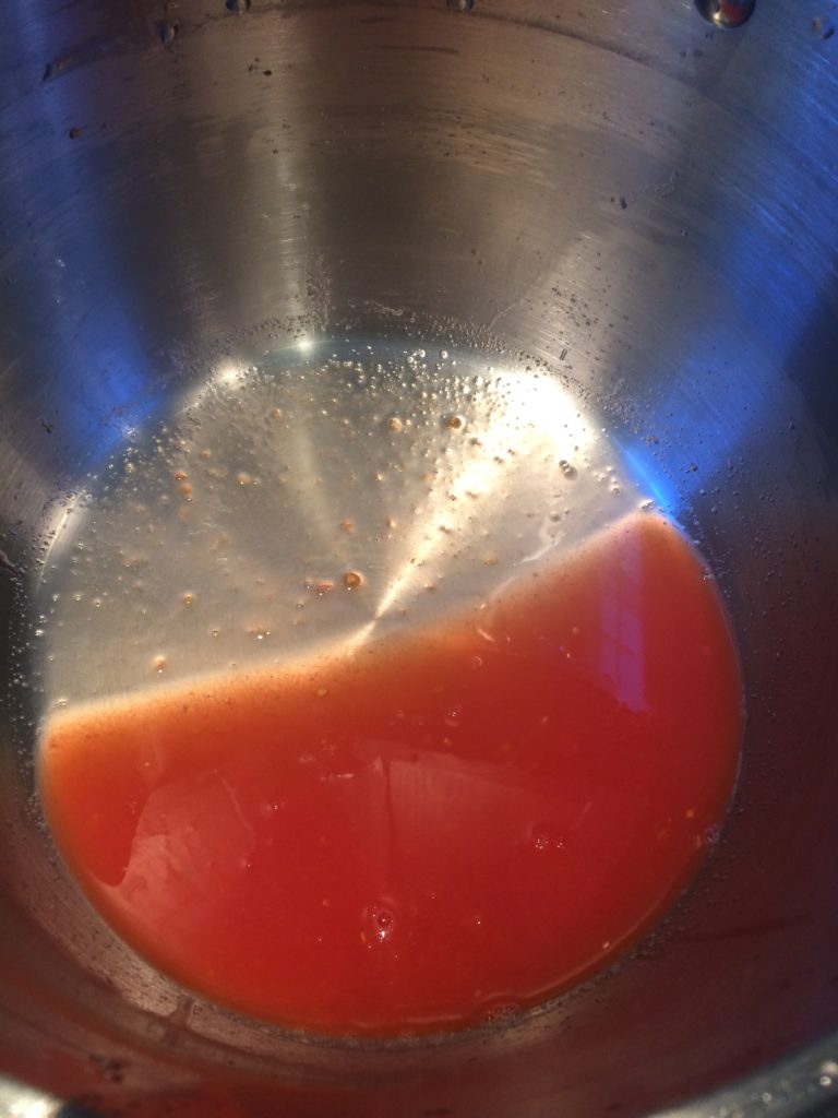 Tomato juice left from seeding tomatoes