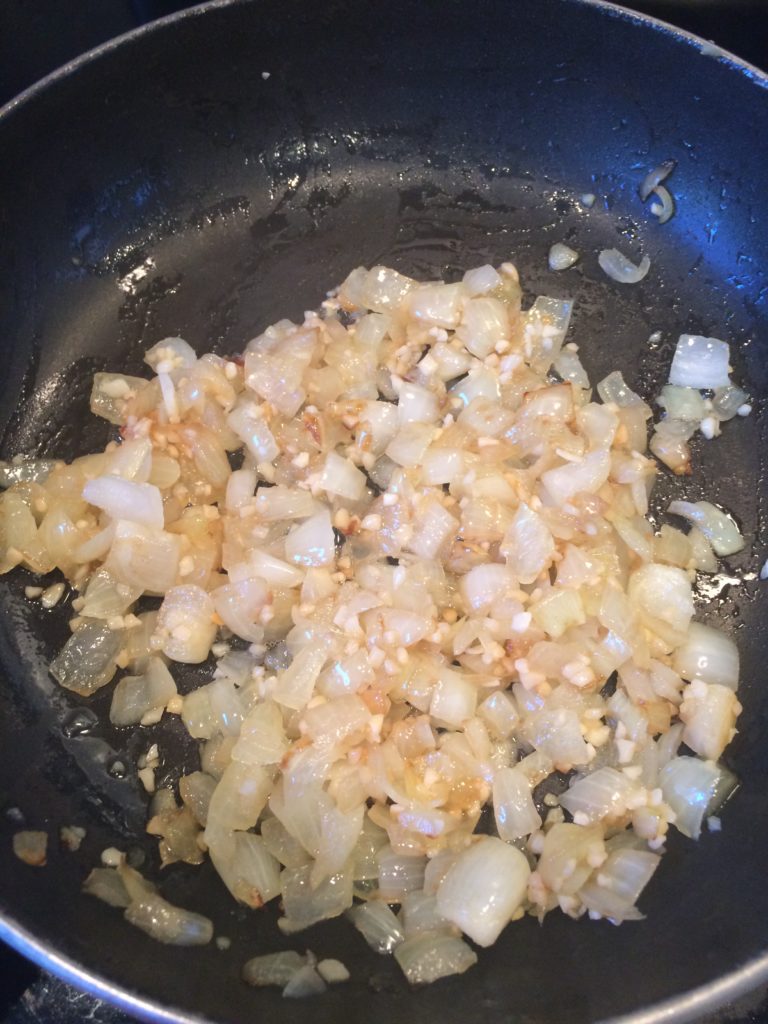 Onions and garlic for homemade spaghetti sauce